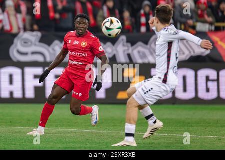 Hilary Gong von Widzew wurde während des polnischen PKO BP Ekstraklasa League-Spiels zwischen Widzew Lodz und Pogon Szczecin im Widzew Lodz Municipal gesehen Stockfoto