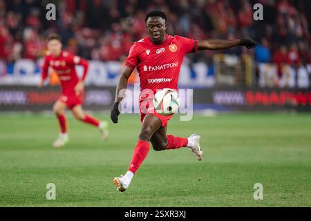 Hilary Gong von Widzew wurde während des polnischen PKO BP Ekstraklasa League-Spiels zwischen Widzew Lodz und Pogon Szczecin im Widzew Lodz Municipal gesehen Stockfoto