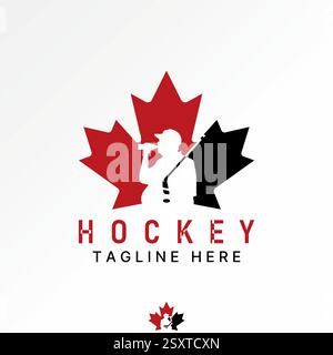 Logo Design Grafik Konzept kreative Premium Vektor Stock Bild Top Verkauf Flagge Ahorn Daddy Mann Eishockey Stick Getränk kanadische Liga Spieler Unterstützer Stock Vektor