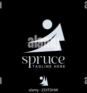 Logo Design Grafik Konzept kreative Premium Vektor Stock Bild Top Verkauf glücklich aktive menschliche Dreieck Fichte Baum Blätter Umwelt Jahreszeit Winter Leben Stock Vektor