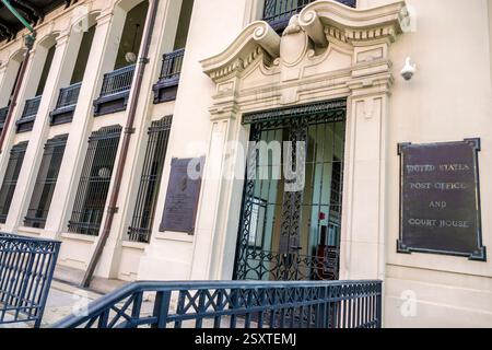 San Juan Puerto Rico, Viejo Old San Juan, Calle Recinto Sur, Jose V Toledo Federal Building und U.S. Courthouse, United States Post Office und Court House Stockfoto