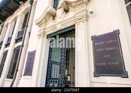 San Juan Puerto Rico, Viejo Old San Juan, Calle Recinto Sur, Jose V Toledo Federal Building und U.S. Courthouse, United States Post Office und Court House Stockfoto
