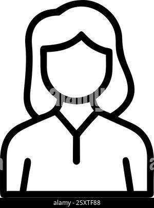 Geschäftsfrau Symbol Einfache Umrisse Professionelles Symbol Stock Vektor