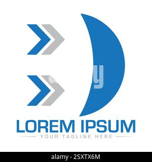 Tech Logo Design Vektor, Kabel Logo Design Stock Vektor