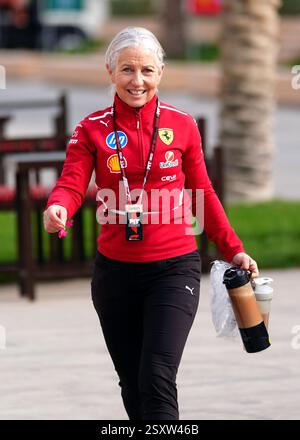 Angela Cullen am ersten Tag der Vorsaisontests auf dem Bahrain International Circuit, Sakhir. Bilddatum: Mittwoch, 26. Februar 2025. Stockfoto