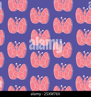 Nahtloses Muster Von Rosa Schmetterlingen Auf Lila Hintergrund Für Dekorative Projekte Stock Vektor