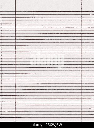Alte Papierstruktur mit verblassten braunen Linien, die einen Vintage-Hintergrund bilden Stockfoto