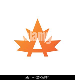 Buchstabe Ein Ahornblatt-Logo-Vektorsymbol Stock Vektor