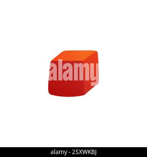 Roter Würfel und geometrische Formen wie Rechtecke und Rauten für den Bildungsbereich. Stock Vektor