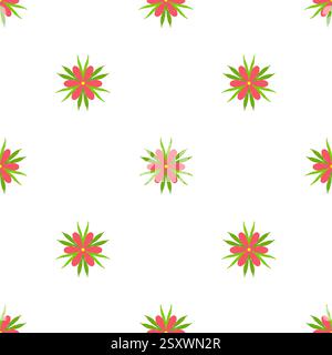 Zartes nahtloses Muster mit abstrakten Blumen auf weißem Hintergrund. Endloses Design, ideal für Gewebe und Geschenkpapier. Frühling Sommer Garten Stockfoto
