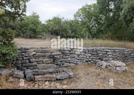 Terrasse auf einer kleinen Causse in der Nähe von Notre Dame de Londre im Département Hérault in Frankreich Stockfoto