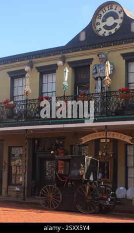 Jefferson TX - 8. Januar 2025: Historische Gebäude in der Innenstadt von Jefferson Texas Stockfoto