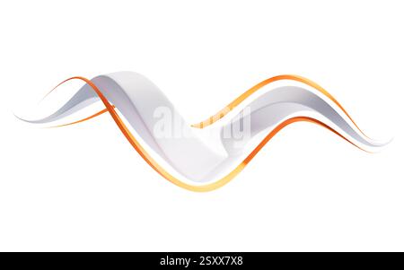 Abstrakte fließende Kurvenlinien, 3D-Rendering. 3D-Abbildung. Stockfoto