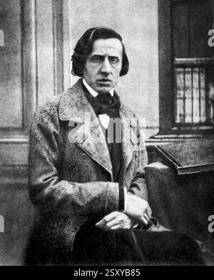 Frédéric Chopin. Porträtaufnahme des polnischen Komponisten und Pianisten Frédéric Francois Chopin (1810–1849) von Louis-Auguste Bisson, um 1849 Stockfoto
