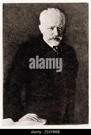 Tschaikowski. Porträtfotografie des russischen Komponisten Pjotr Iljitsch Tschaikowski (1840-1893), vor 1893 Stockfoto