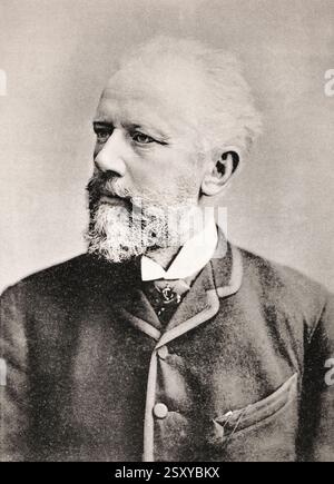 Tschaikowski. Porträtfotografie des russischen Komponisten Pjotr Iljitsch Tschaikowski (1840-1893) von Carl Reutlinger, vor 1888 Stockfoto