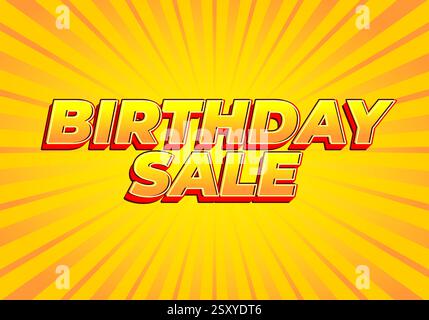 Geburtstagsangebot. Texteffekt-Grafikdesign für Werbebedürfnisse Stock Vektor