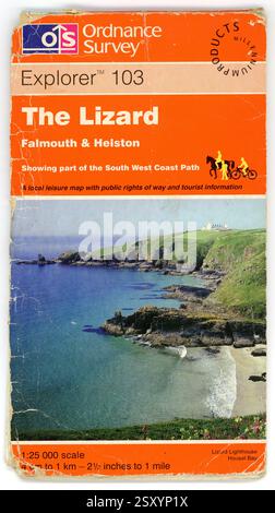 Vintage Ordnance Survey Map for the Lizard, Falmouth and Helston, Explorer Series 103, Erscheinungsdatum 1996 Stockfoto