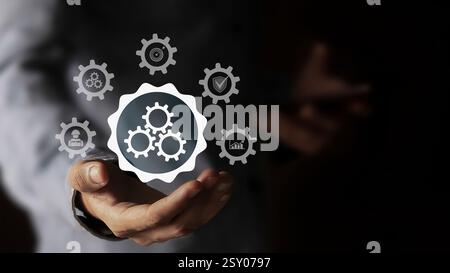 Automatisierung Workflow Optimierung Ideen industrielle Geschäftsprozesse Markieren Stockfoto