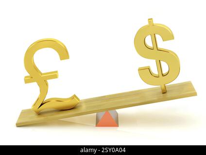 Balancieren, US-Dollar und Pfund Großbritannien, Indien, Asien Stockfoto