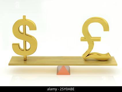 Balancieren, US-Dollar und Pfund Großbritannien, Indien, Asien Stockfoto