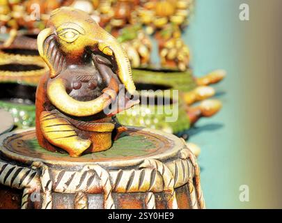 Happy Ganesh Chaturthi. Indischer Hindugott Lord, Ganesha Statue aus Lehm Stockfoto
