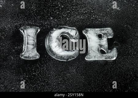 Das Wort Eis Eis Buchstaben Indien Asien Stockfoto