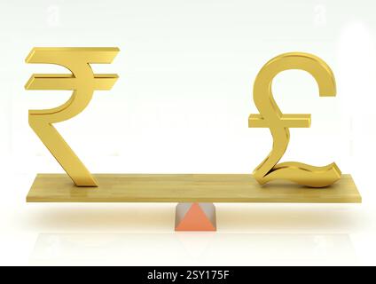 Auswuchten, Vereinigtes Königreich Pfund und indische Rupie, Indien, Asien Stockfoto