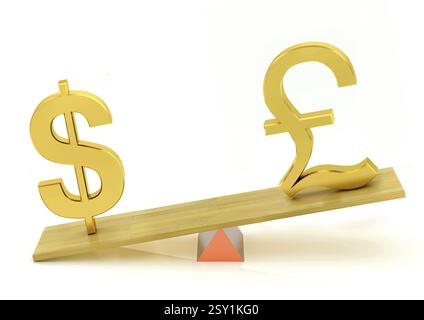 Balancieren, US-Dollar und Pfund Großbritannien, Indien, Asien Stockfoto