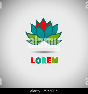Lotus-Logo. Handgezeichnet. Nicht AI, Vektorillustration Stock Vektor