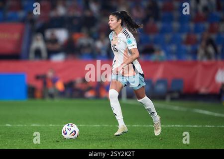 VALENCIA, SPANIEN - 21. FEBRUAR: Leila Ouahabi aus Spanien beim Spiel der UEFA Women's Nations League 2024/25 Grp A3 MD1 zwischen Spanien und Belgien in Est Stockfoto