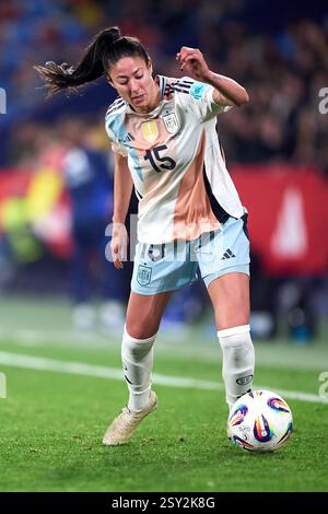 VALENCIA, SPANIEN - 21. FEBRUAR: Leila Ouahabi aus Spanien beim Spiel der UEFA Women's Nations League 2024/25 Grp A3 MD1 zwischen Spanien und Belgien in Est Stockfoto