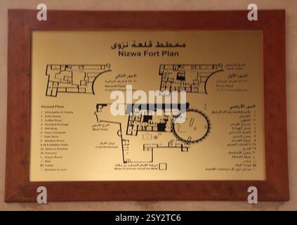 Plan von Nizwa Fort Oman Stockfoto