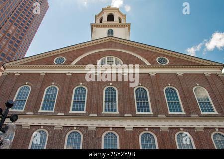 Das historische Backsteinhaus Faneuil Hall Marketplace am Freedom Trail, Boston, Massachusetts, USA Stockfoto