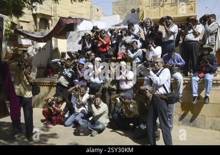 Fotografen-Workshop in Jaisalmer in Rajasthan Indien Stockfoto