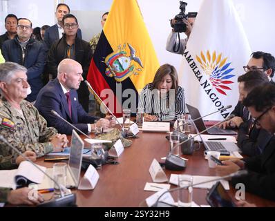 SICHERHEITSKOMITEE MIN DEFENSE Quito, Mittwoch, 26. Februar 2025 Sitzung der Kommission für Souveränität, Integration und integrale Sicherheit, Briefing durch Verteidigungsminister Gian Carlo Loffredo und das Militäroberkommando Fotos API Rolando Enriquez Quito Pichincha Ecuador POL COMISIONSEGURIDADMINDEFENSA d0de253e3a37da40de211a22f1e6b42 Copyright: xROLANDOxENRÃQUEZx Stockfoto