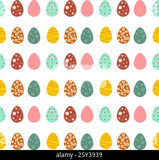 Ostereier farbenfrohes, nahtloses Muster Stock Vektor