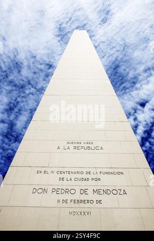 Obelisk, Architekt Alberto Prebisch, Avenida 9 de Julio, Plaza de la Republica, Buenos Aires, Argentinien, Südamerika Stockfoto