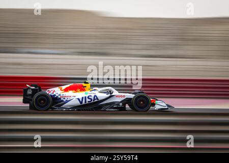 22 TSUNODA Yuki (JAP), Visa Cash App RB F1 Team VCARB02 während der Formel 1 Aramco Vorsaison Tests 2025 der FIA Formel 1 Weltmeisterschaft 2025 vom 26. Bis 28. Februar 2025 auf dem Bahrain International Circuit in Sakhir, Bahrain - Foto Florent Gooden / DPPI Stockfoto