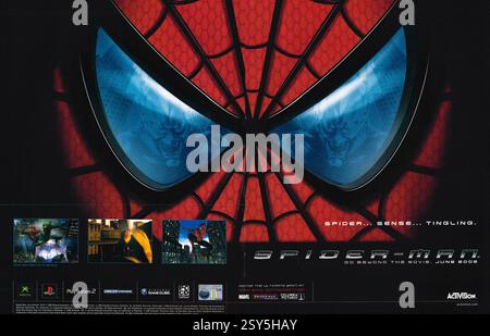 2002 Werbespot für Spider-man Videospiel von Treyarch, veröffentlicht bei Capcom, Activision Stockfoto
