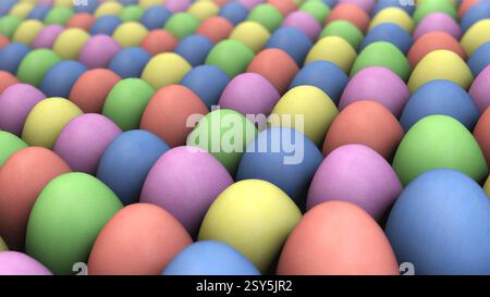 Viele bunte Ostereier Stockfoto