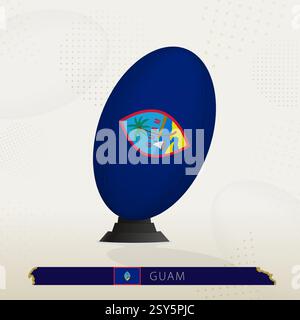 Guam Rugby Ball auf Rugby-T-Shirts mit modernem Design. Illustration perfekt für Sport, Nationalstolz und Rugby-Projekte. Stock Vektor