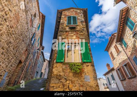 Lucignano, eines der schönsten Dörfer Italiens. Stockfoto