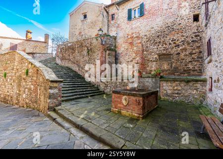Lucignano, eines der schönsten Dörfer Italiens. Stockfoto