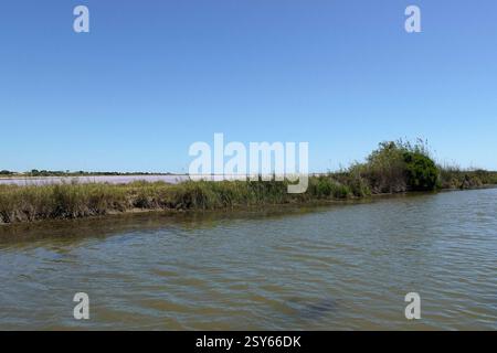 Frankreich. Camargue. Aigues Mortes. Salzwannen Stockfoto