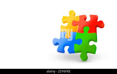 Bunte Puzzleteile, Fragmente des Spielmosaiks. Vektor Stock Vektor