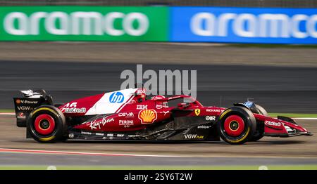 Ferrari-Fahrer Charles Leclerc am zweiten Tag der Vorsaisontests auf dem Bahrain International Circuit, Sakhir. Bilddatum: Donnerstag, 27. Februar 2025. Stockfoto