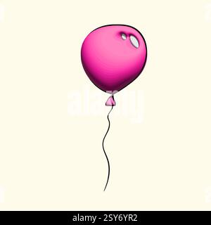 Farbiger Referenzkreis isoliert auf weißem Hintergrund. Partydekoration zum Geburtstag und Feiern. Vektorkritzele bunte festliche Heliumballons Stock Vektor