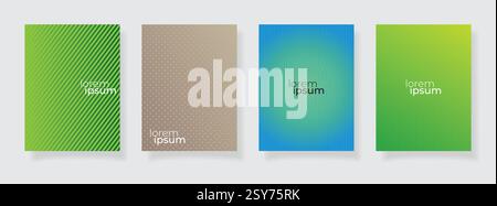 Moderner Farbverlauf abstrakte geometrische Muster Textur Buch Cover Vorlage Vektor Satz Hintergrund wellige Business Broschüre Stock Vektor