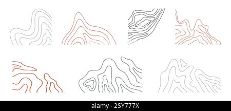 Topographiekarte formt abstrakte Wellenlinien Stock Vektor